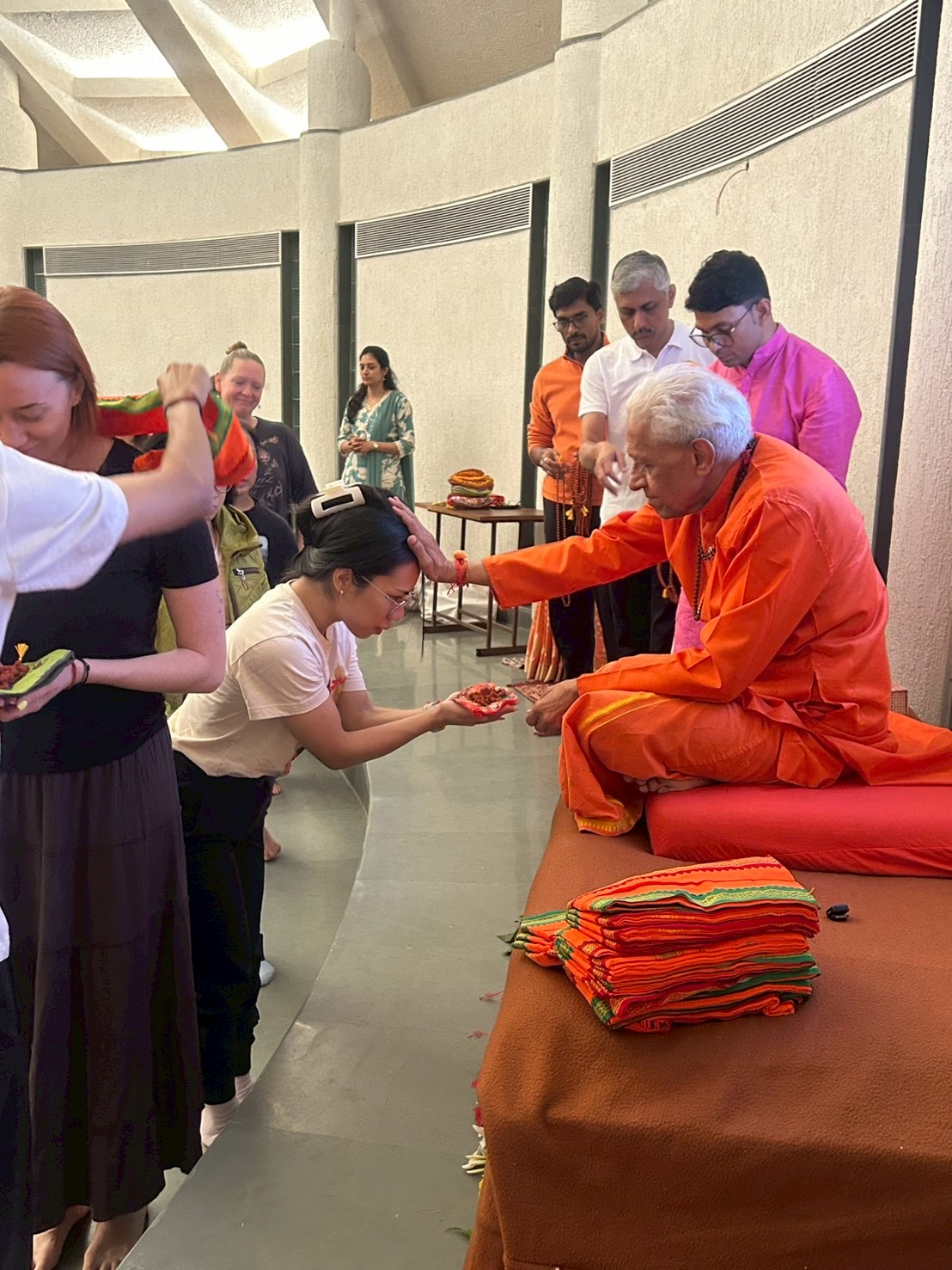 Yoga teacher-training ceremony, Yoga Vidya Gurukul, India